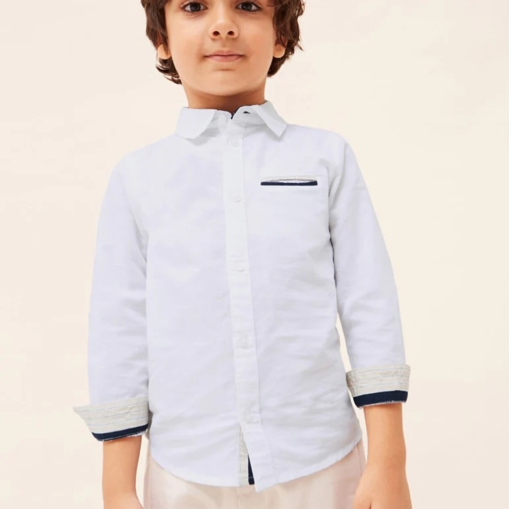 Size 4 Boys Mayoral Classic White Button-Down Shirt for Kids